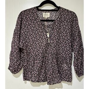 McGuire From Nordstrom Women's Peasant Blouse Peplum Bottom Size XS NWT